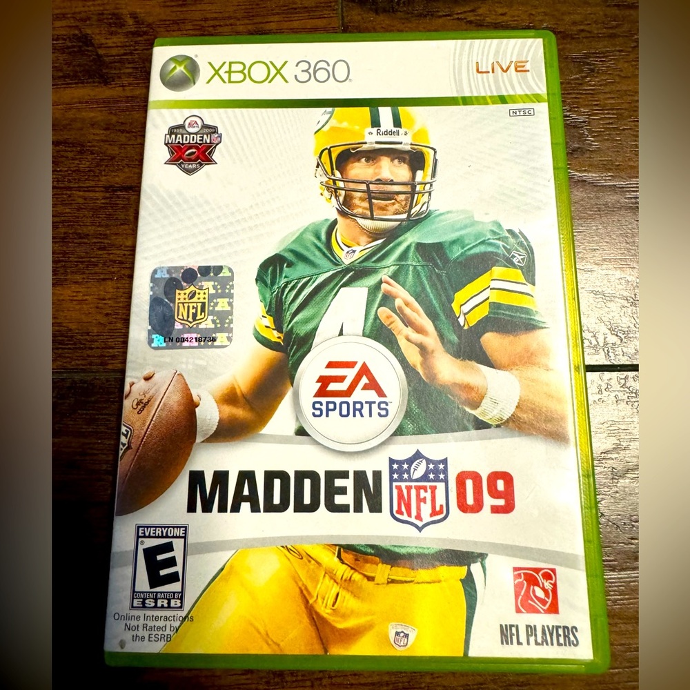 Madden 2009 Brett Farve Cover Complete Game Tested Xbox 360